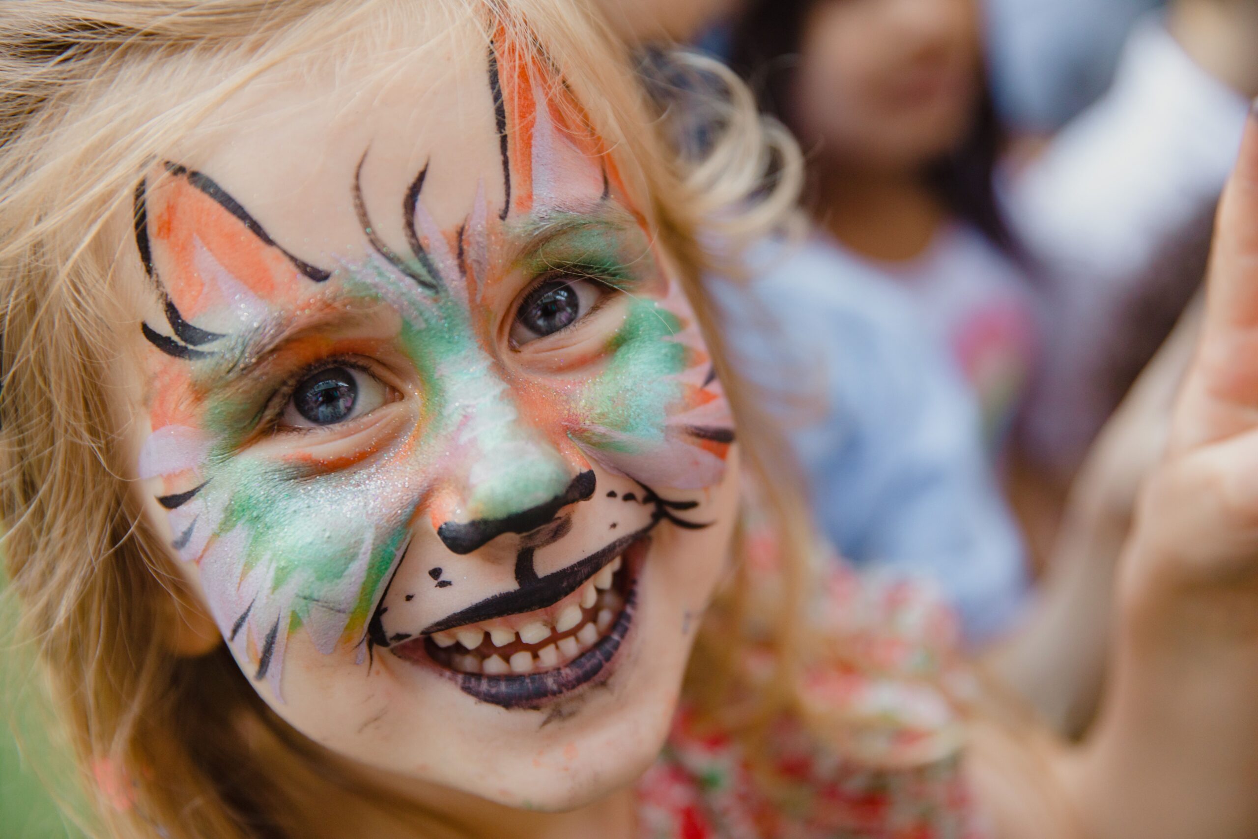 Kids getting their faces painted